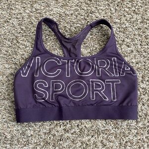 Victoria's Secret Sports Bra Women’s L Purple Silver Glitter Player Racerback